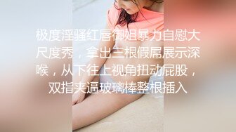 极度淫骚红唇御姐暴力自慰大尺度秀，拿出三根假屌展示深喉，从下往上视角扭动屁股，双指夹逼玻璃棒整根插入